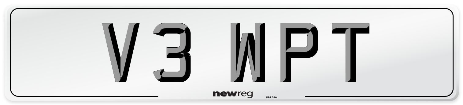 V3 WPT Number Plate from New Reg